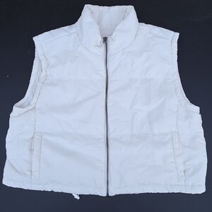 Thread & Supply Off White Quilted Puffer Vest Size Large